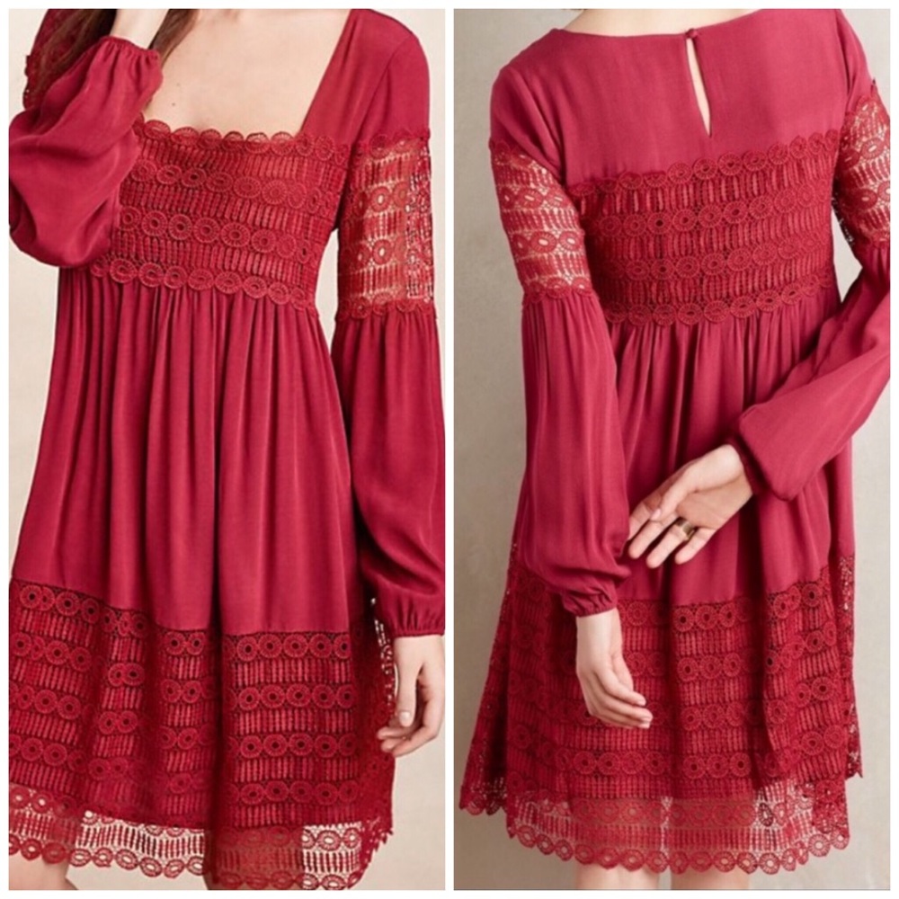 ANTHROPOLOGIE FLOREAT AVELINE LACE DRESS 6 - Picture 2 of 7